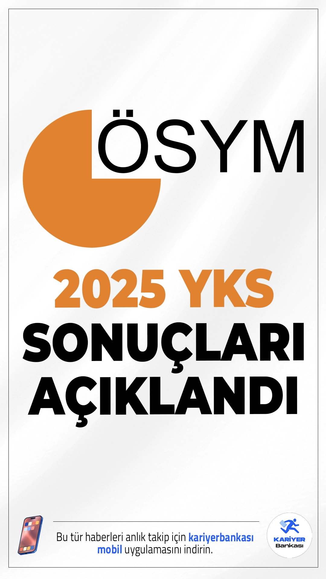 2025 YKS Sonuçları Açıklandı. ÖSYM sayfasından yayımlanan duyuruda, 21-22 Haziran 2025 tarihlerinde uygulanan Yükseköğretim Kurumları Sınavı’nın (2025-YKS) değerlendirme işlemlerinin tamamlandığı aktarıldı.