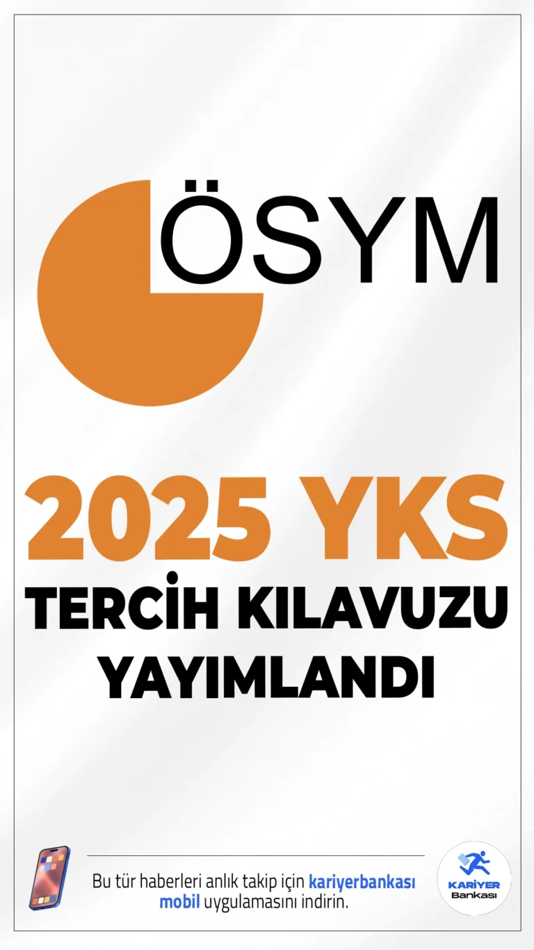 2025 YKS Tercih Kılavuzu Yayımlandı.ÖSYM sayfasından yayımlanan son dakika duyurusunda, 2025-YKS Yükseköğretim Programları ve Kontenjanları Kılavuzunun yayımlandığı aktarıldı.