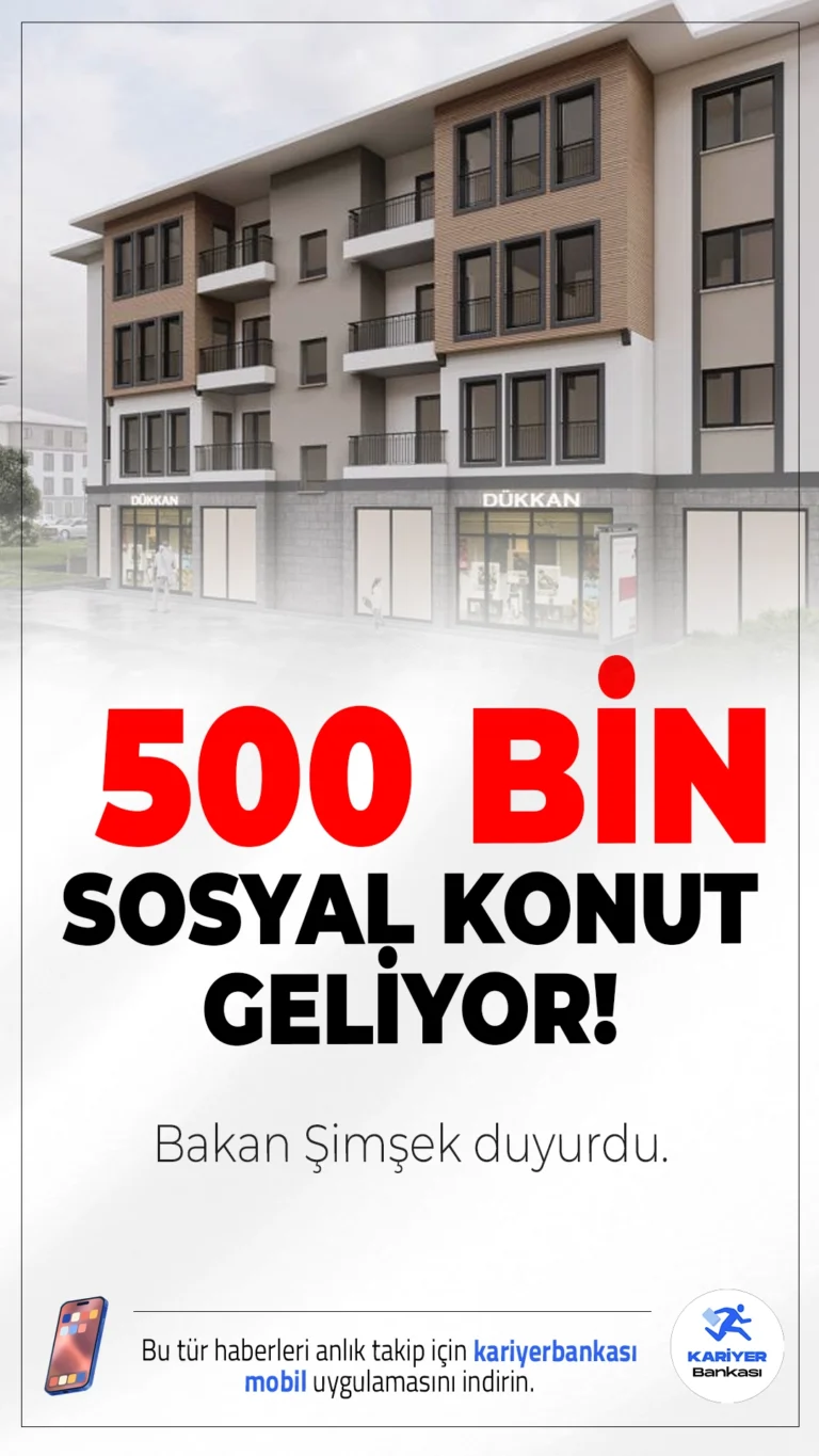 Bakan Kurum’dan Dev Hamle: 500 Bin Sosyal Konut Yolda.Konut arzı, hayat pahalılığıyla mücadelede en kritik adım olarak öne çıkıyor. Bakan Kurum’un 500 bin sosyal konut planı, büyük şehirlerde konut krizine çare olmayı hedefliyor.