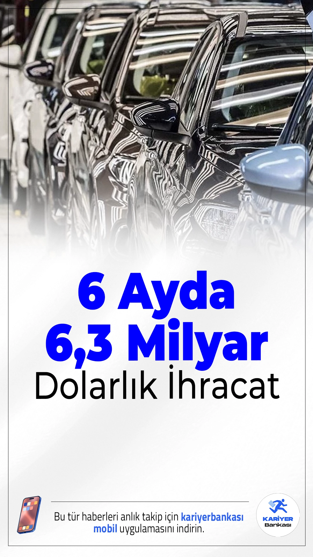 6 Ayda 6,3 Milyar Dolarlık İhracat.Türkiye, 2025’in ilk yarısında otomotiv ihracatında büyük başarıya imza attı. Ocak-haziran döneminde 77 ülkeye 6,3 milyar dolarlık binek otomobil satıldı.