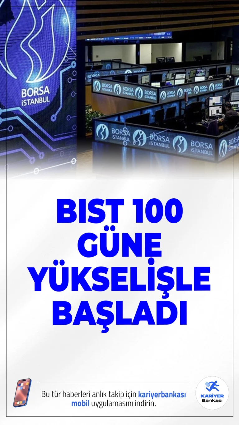Borsa Güne Yükselişle Başladı: BIST 100 Endeksi 10.266 Puanı Aştı.Borsa İstanbul'da BIST 100 endeksi, güne yüzde 0,97 artışla 10.266,31 puandan başlayarak yükseliş eğilimini sürdürüyor.