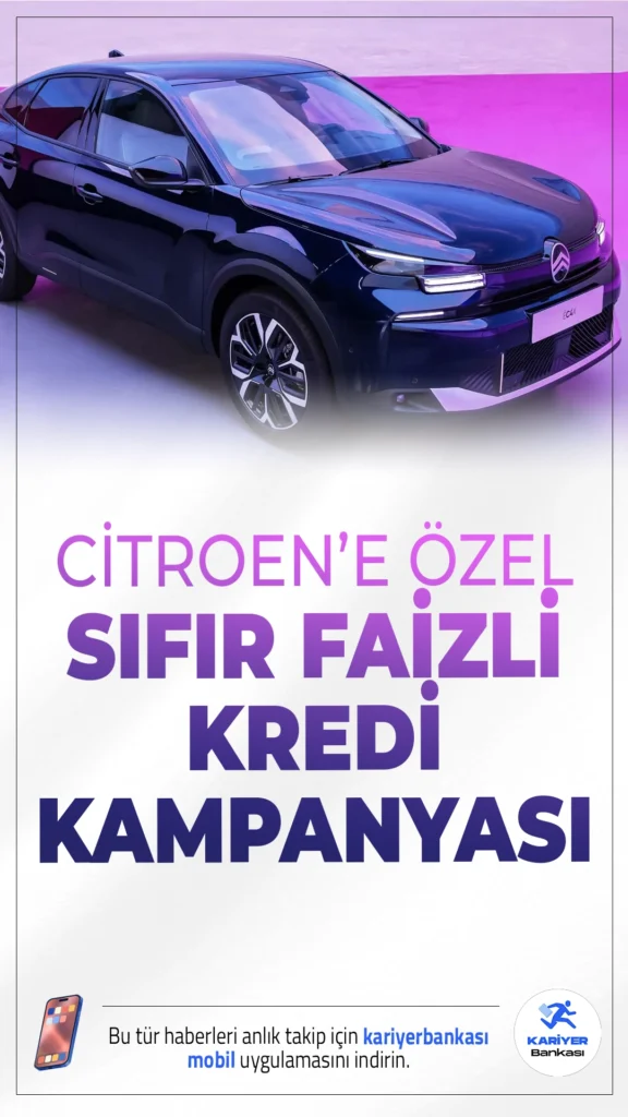 Citroen’den Temmuz Ayına Özel Sıfır Faizli Kredi Kampanyası Başladı!Temmuz ayında Citroen'in tüm modelleri için geçerli sıfır faizli kredi kampanyası, otomobil sahibi olmayı kolaylaştırıyor.