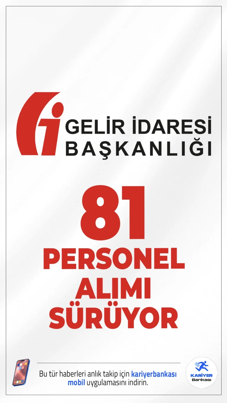 Gelir İdaresi Başkanlığı (GİB) 81 Personel Alımı Sürüyor.Gelir İdaresi Başkanlığı (GİB) farklı branşlarda sözleşmeli personel alımı için başvurular devam ediyor. Başvuru yapacak adayların genel ve özel şartları taşıması gerekmektedir. Başvuru sayfası, şartlar ve diğer detaylar bu haberimizde.