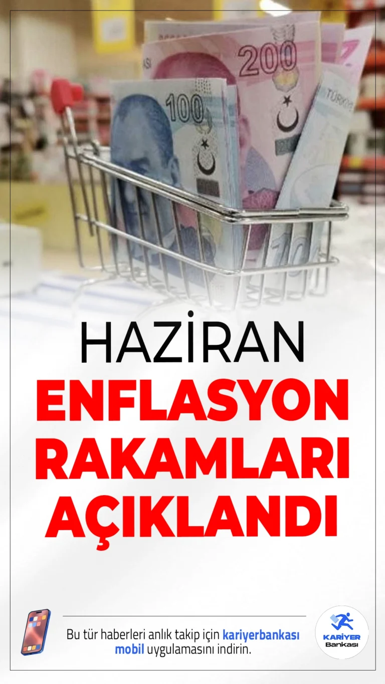 Haziran Ayı Enflasyon Rakamları Açıkladı.Türkiye İstatistik Kurumu (TÜİK), merakla beklenen Haziran ayı enflasyon verilerini açıkladı. Tüketici Fiyat Endeksi (TÜFE), Haziran ayında