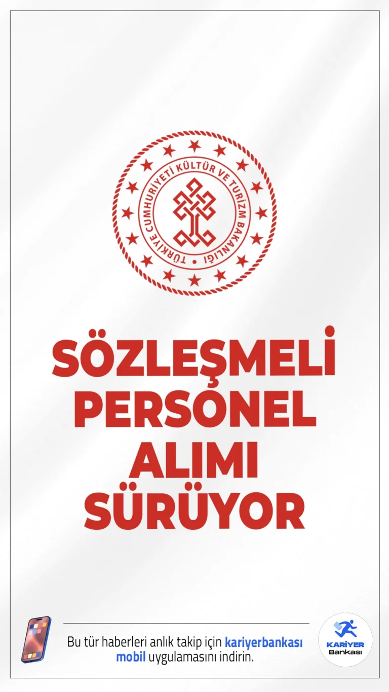Kültür Bakanlığı DT 40 Personel Alımı Başvuruları Sürüyor.Kültür ve Turizm Bakanlığı Devlet Tiyatroları Genel Müdürlüğü, merkez teşkilatında istihdam edilmek üzere sözleşmeli personel alımı için başvurular devam ediyor. Alımlar, Sahne Uygulatıcıları (Uzman Memur) ünvanı ile gerçekleştirilecek ve adaylar belirli branşlar dahilinde seçilecek.İşte şartlar ve diğer detaylar...
