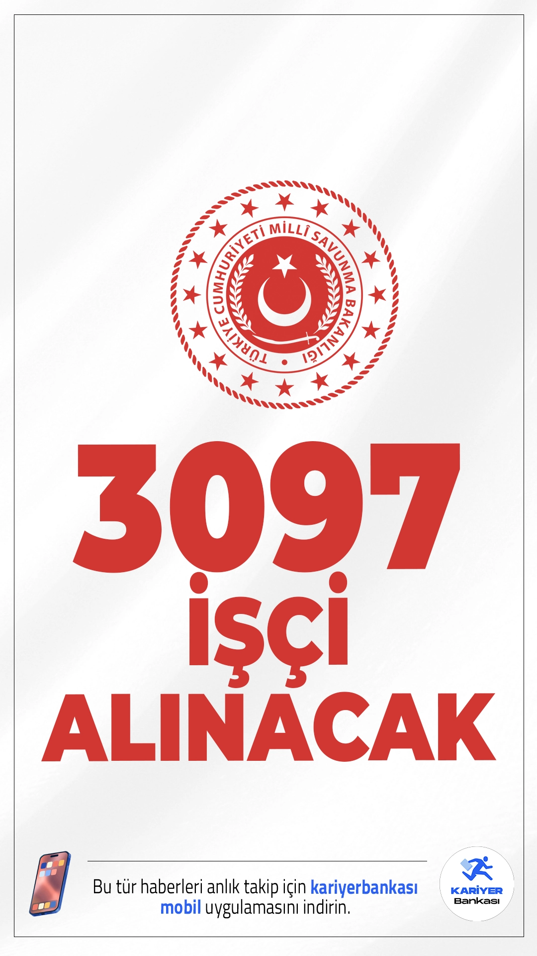 Milli Savunma Bakanlığı (MSB) 3097 İşçi Alımı Başvuruları Alınacak.Milli Savunma Bakanlığı (MSB), 2025 yılı kapsamında farklı kadrolarda görevlendirilmek üzere sürekli işçi alımı yapacağını duyurdu.