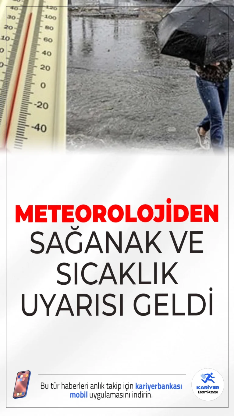 Meteoroloji'den Şiddetli Sağanak ve Kavurucu Sıcak Uyarısı: Türkiye Genelinde Hava Değişiyor.Karadeniz'de sağanak, batı illerinde ise 40 dereceye yaklaşan sıcaklıklarla yaz etkisini artırıyor. Meteoroloji, iki kente 'turuncu' alarm verdi.