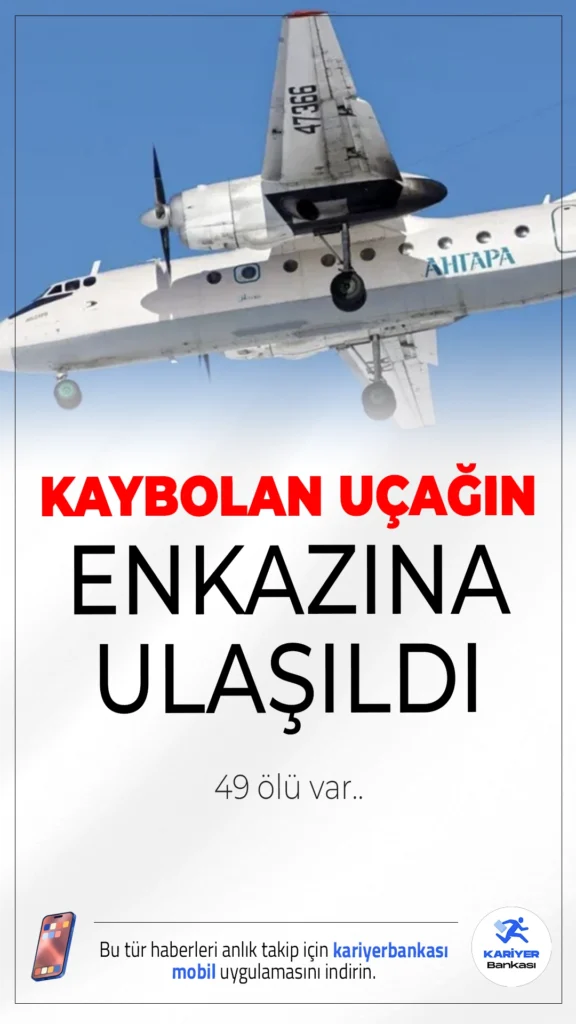 Rusya'da Kayıp Yolcu Uçağının Enkazı Bulundu: 49 Kişi Taşıyordu.Amur bölgesinde radar bağlantısı kesilen An-24 tipi yolcu uçağının enkazı bulundu. Uçakta 43 yolcu ve 6 mürettebat yer alıyordu.