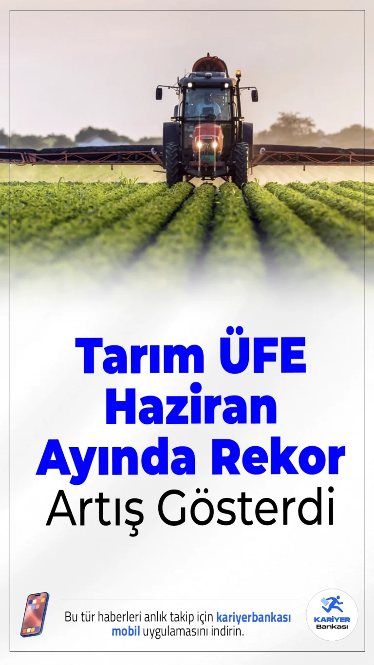 Tarım ÜFE Haziran Ayında Rekor Artış Gösterdi.Haziran ayında Tarım Ürünleri Üretici Fiyat Endeksi (Tarım ÜFE), bir önceki aya göre yüzde 18,82 oranında artarak üretici maliyetlerindeki dikkat çekici yükselişi ortaya koydu.