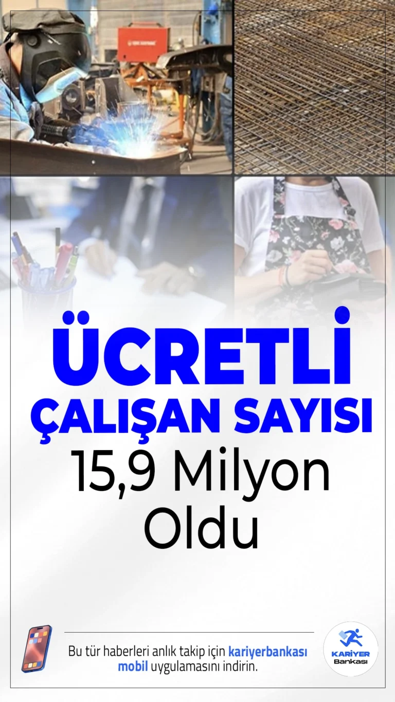 Ücretli Çalışan Sayısı 15,9 Milyona Ulaştı.Mayıs 2024 itibarıyla ücretli çalışan sayısı, geçen yılın aynı dönemine göre yüzde 1,2 artarak 15 milyon 883 bin kişiye yükseldi.