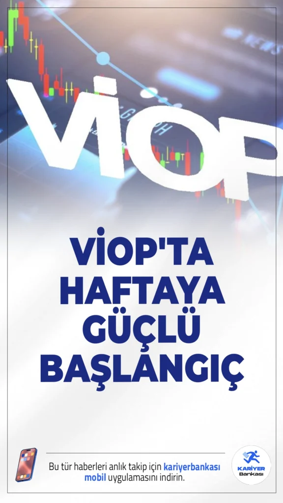 VİOP'ta Haftaya Güçlü Başlangıç: Endeks Kontratı 12.289 Puana Yükseldi.Borsa İstanbul Vadeli İşlem ve Opsiyon Piyasası’nda (VİOP) BIST 30 endeksine dayalı ağustos vadeli kontrat haftaya yüzde 0,7’lik artışla başladı. Küresel piyasalardaki iyimserlik, kontrat fiyatlarına da yansıdı.