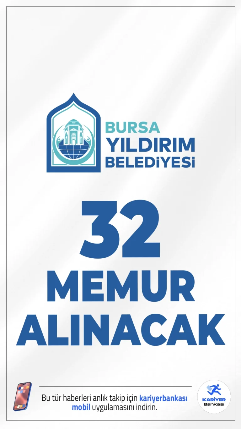 Yıldırım Belediyesi 32 Memur Alımı Yapacak.Bursa Yıldırım Belediyesi, bünyesinde görevlendirilmek üzere toplamda 32 zabıta memuru alımı gerçekleştirecek. Alımlar, 657 sayılı Devlet Memurları Kanunu’na tabi olarak yapılacak olup, başvurular 16-18 Eylül 2025 tarihleri arasında şahsen kabul edilecektir.