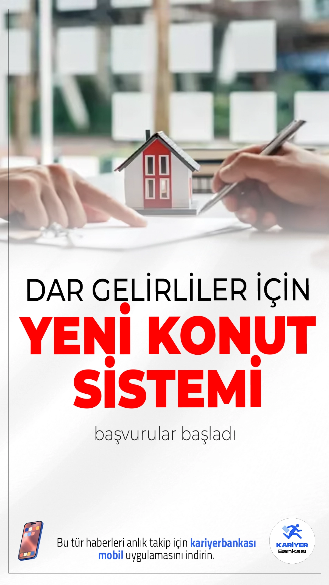 Dar Gelirliler İçin Yeni Konut Sistemi Başvuruları Başladı.Dar gelirli vatandaşlar için küçük birikimlerle konut sahibi olma imkanı sunan sistem İstanbul’da başladı, diğer iller sırada.
