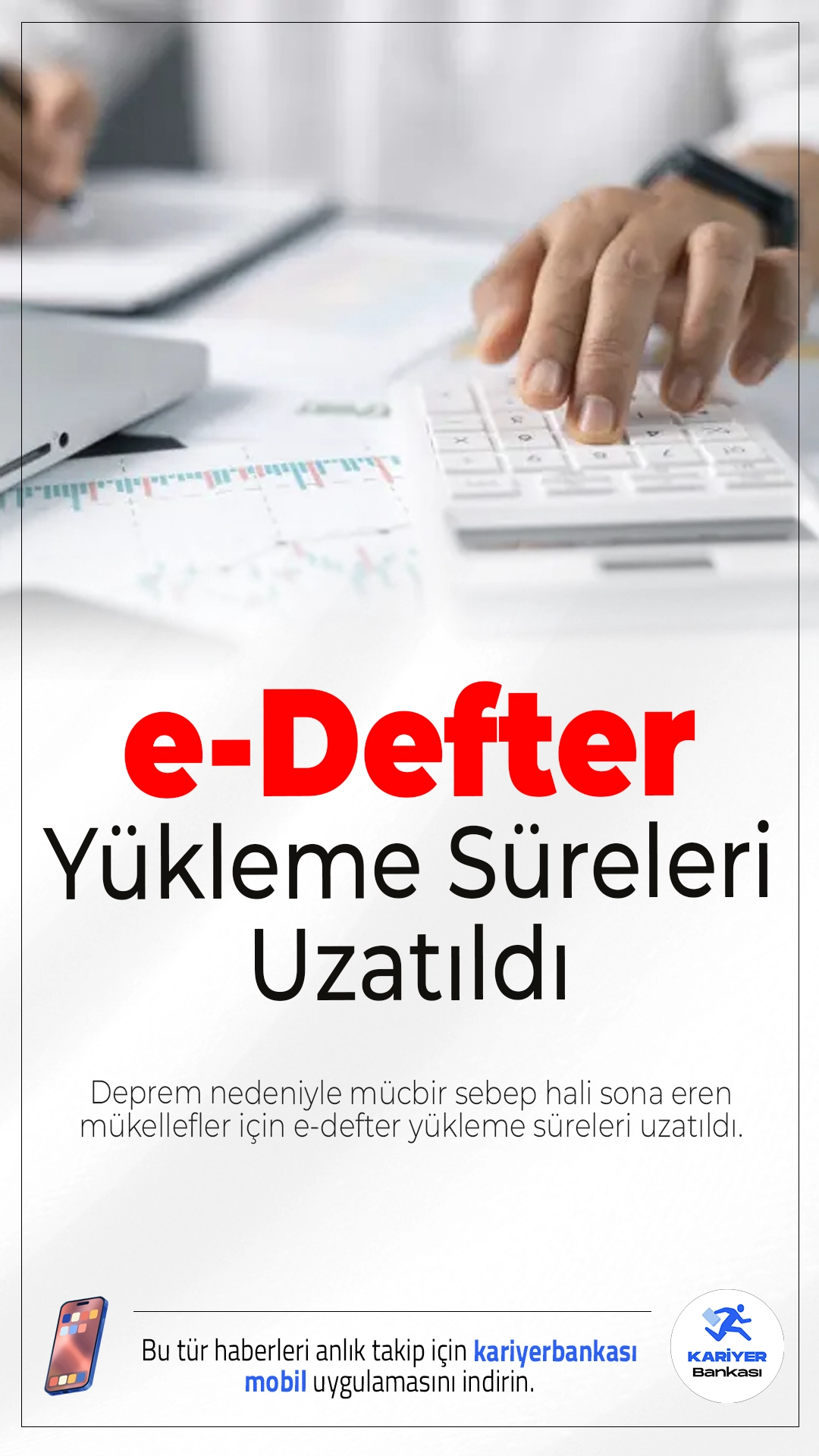 Deprem Nedeniyle Mücbir Sebep Hali Sona Erenler İçin E-Defter Süreleri 30 Eylül'e Uzatıldı.Deprem sonrası mücbir sebep kapsamı sona eren mükelleflerin e-defter oluşturma ve yükleme süreleri 30 Eylül 2025'e kadar uzatıldı.
