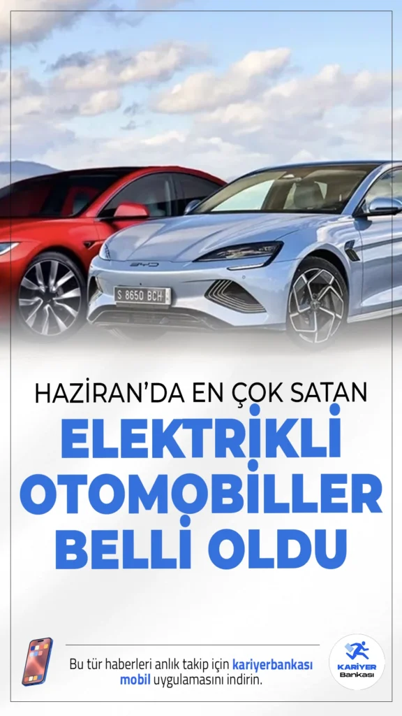 Haziran Ayında En Çok Satılan Elektrikli Otomobiller Açıklandı.Haziran 2025'te elektrikli otomobil satışları rekor kırdı, Togg T10X ise liderliği kimseye bırakmadı.