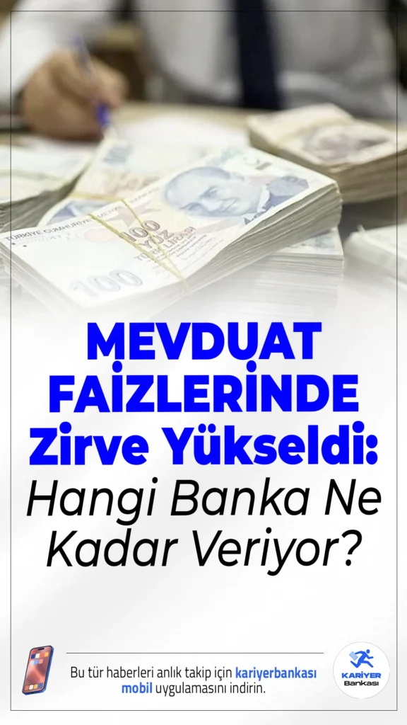 Mevduat Faizlerinde Zirve Yükseldi: Hangi Banka Ne Kadar Veriyor?600 bin TL'lik mevduatın aylık getirisi dudak uçuklatıyor! En yüksek faiz hangi bankada?