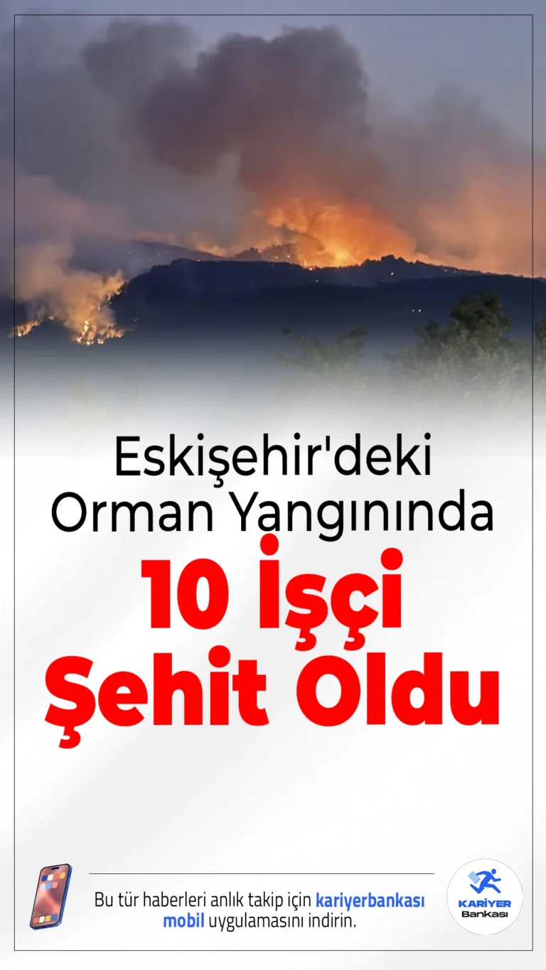 Eskişehir'deki Orman Yangınında 10 Orman İşçisi Şehit Oldu.Eskişehir’in Seyitgazi ilçesinde çıkan ve Afyonkarahisar’a kadar ilerleyen orman yangınına müdahale eden ekiplerden 10 kişi şehit oldu.