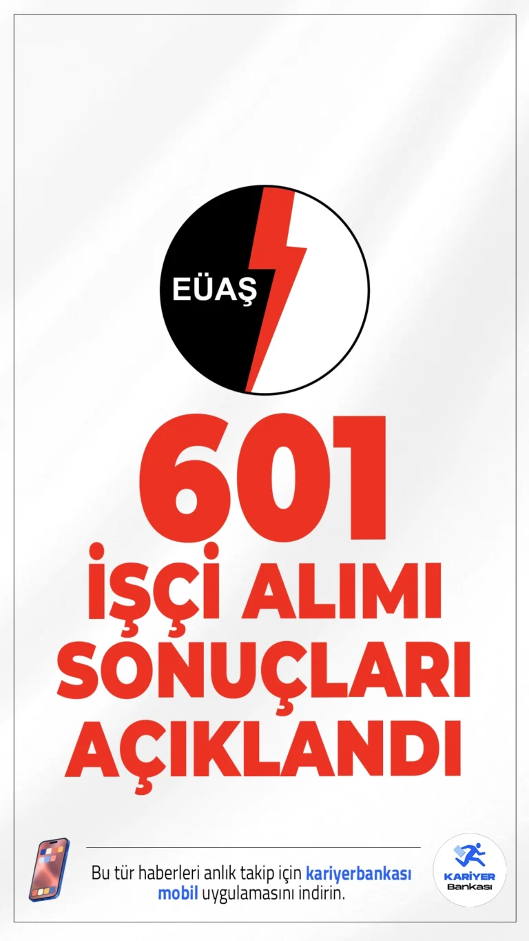 EÜAŞ 601 işçi Alımı Sözlü Mülakat Sınavı Sonuçları Açıklandı.EÜAŞ sayfasından yayımlanan resmi duyuruda, 574 Teknisyen, 11 Engelli, 16 Eski Hükümlü/TMY daimi olmak üzere toplamda 601 işçi personel alımı için 21-22-23 Mayıs 2025, 27-28-29-30 Mayıs 2025 ve 03-04 Haziran 2025 tarihlerinde yapılan sözlü mülakat sınavları sonuçlarının açıklandığı aktarıldı.