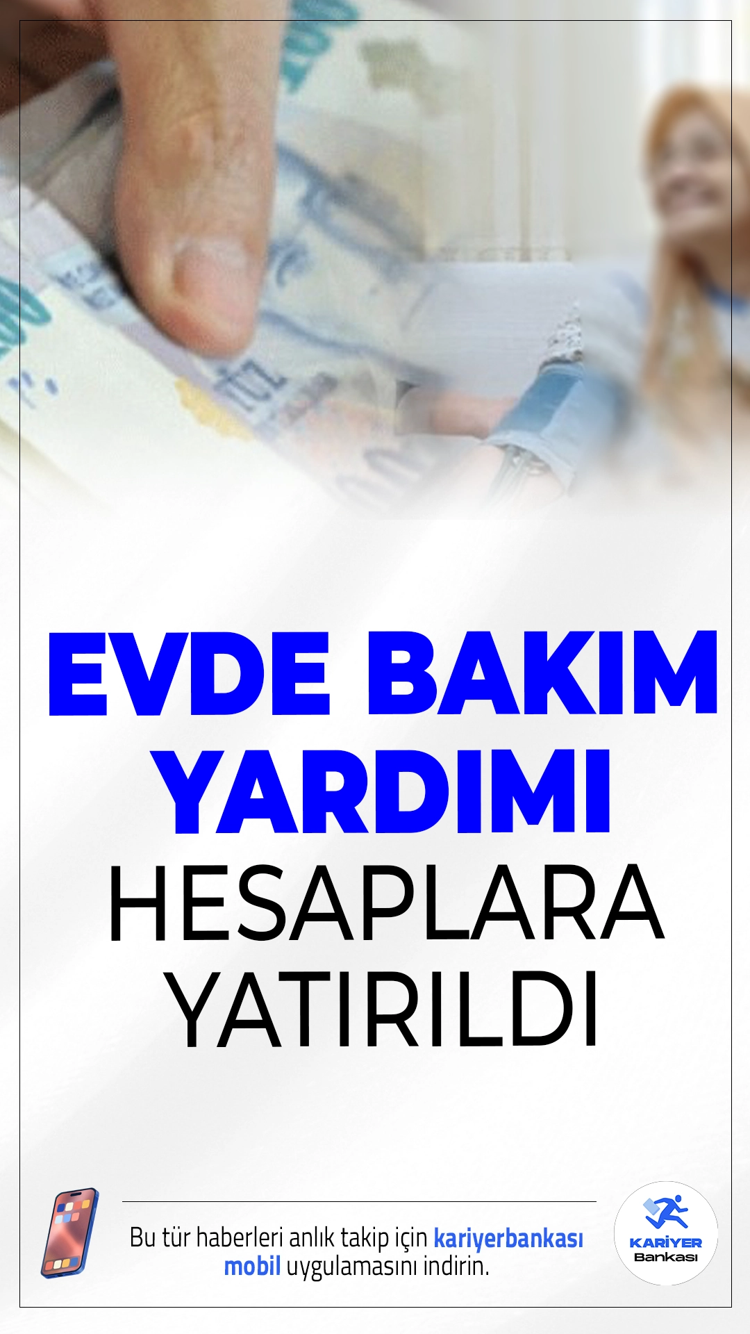 Evde Bakım Yardımı Temmuz Ayında Hesaplara Yatırıldı.Evde bakım desteği kapsamında 5,3 milyar lira tutarındaki ödemeler, bu ay hak sahiplerinin hesaplarına aktarıldı.
