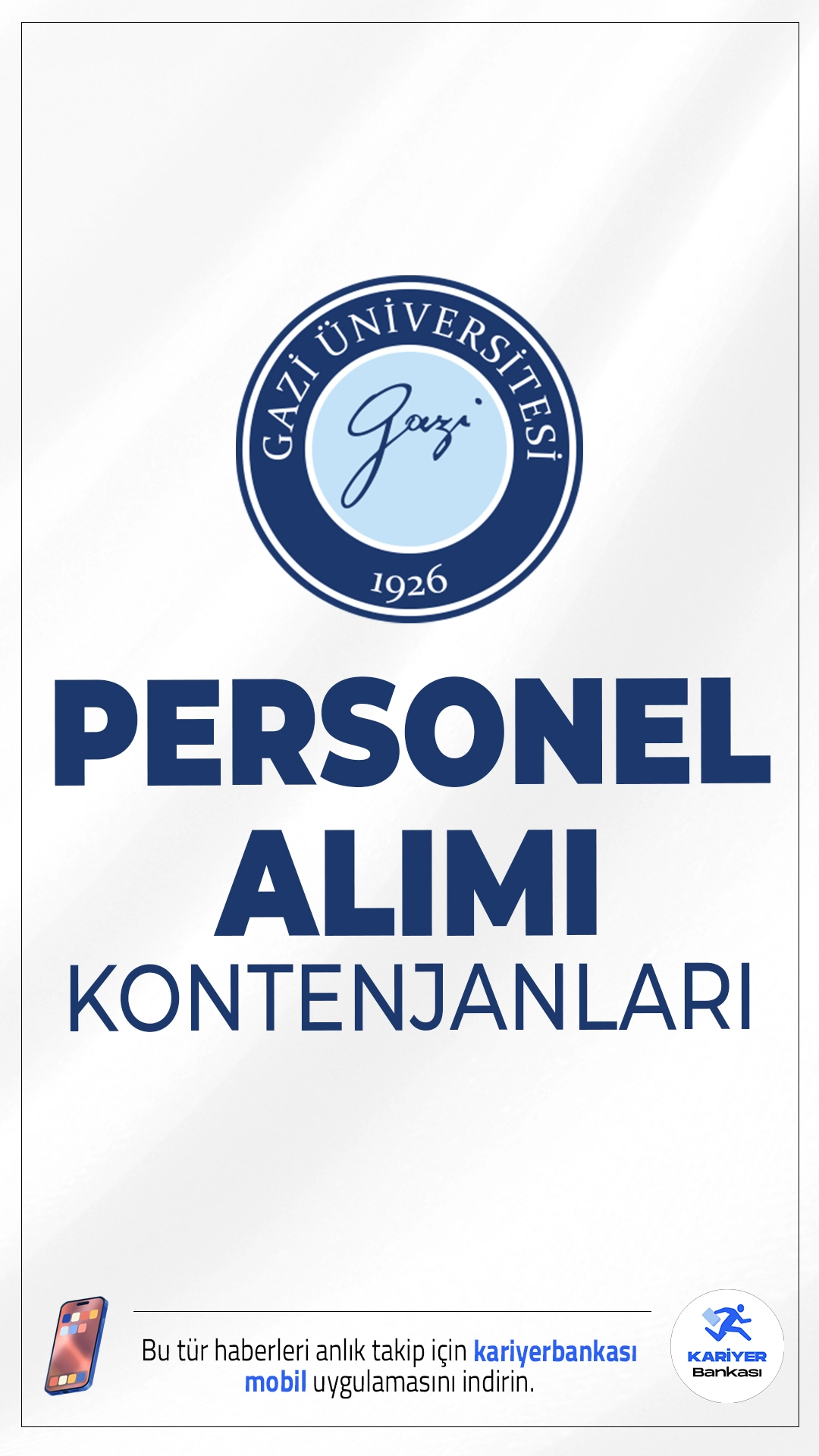 Gazi Üniversitesi 208 Personel Alımı Kontenjanları.Gazi Üniversitesi sağlık, teknik, destek hizmetleri ve güvenlik alanlarında sözleşmeli personel alımı başvuruları sürüyor.Başvuru işlemleri 18 Temmuz'da sona erecek. Başvuru yapacak adayların genel ve özel şartları taşıması gerekmektedir.İşte şartlar ve başvuru bilgileri..