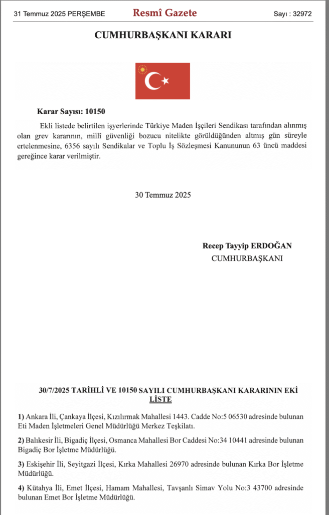 maden işçileri grev kararı ertelendi