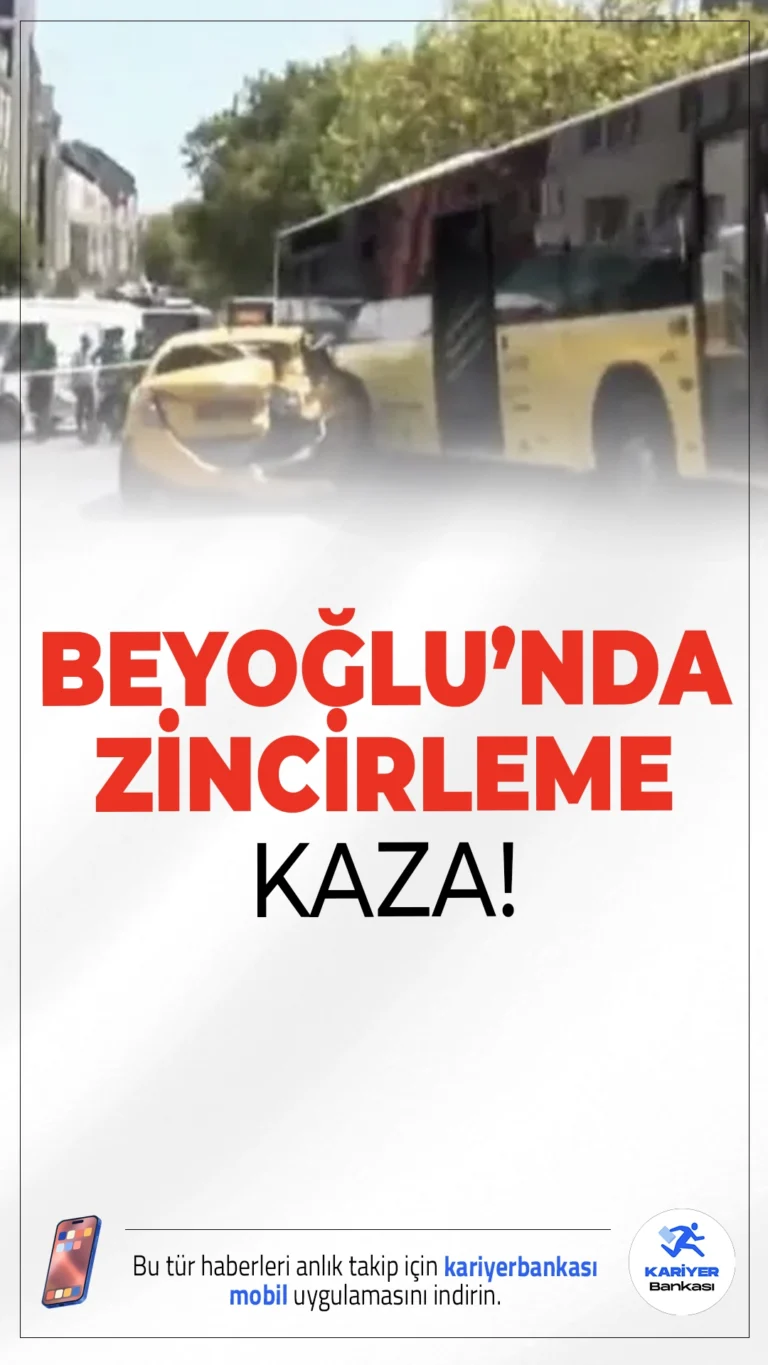 İstanbul Beyoğlu’nda Zincirleme Kaza: 9 Araç Birbirine Girdi, 2 Yaralı.Beyoğlu’nda İETT otobüsünün de karıştığı zincirleme kazada 9 araç hasar gördü. Kazada 2 kişi yaralandı, olayla ilgili inceleme başlatıldı.