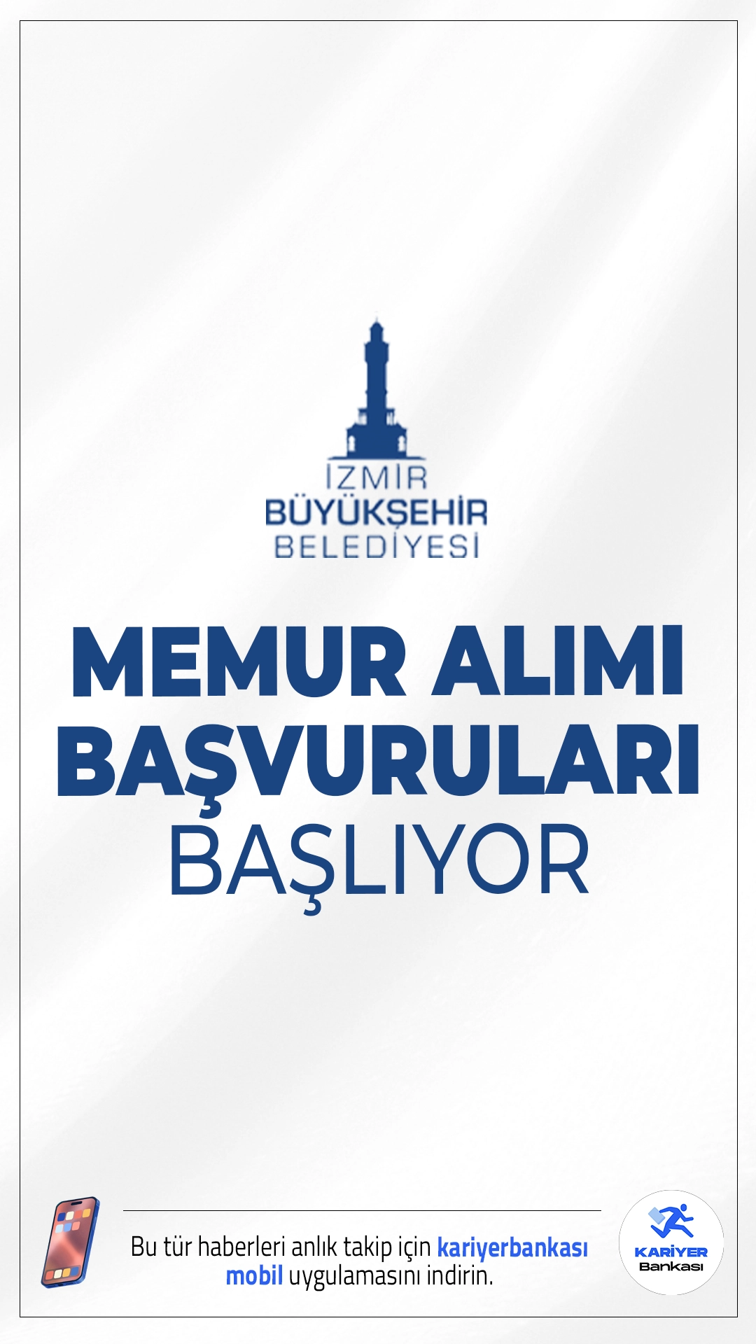 İzmir Büyükşehir Belediyesi 50 Memur Alımı Başvuruları Başlıyor.İzmir Büyükşehir Belediyesi, 657 sayılı Devlet Memurları Kanunu'na tabi olarak istihdam edilmek üzere 50 zabıta memuru alımı gerçekleştirecek.