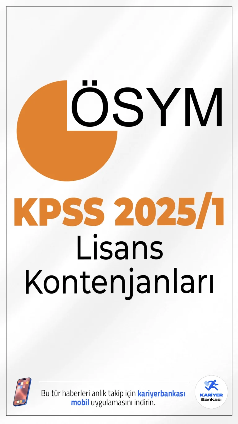 KPSS 2025/1 Lisans Kontenjanları Açıklandı.KPSS 2025/1 ile kamu kurum ve kuruluşlarına memur alımı tercih duyurusu yayımlandı. Tercih işlemleri bugün(10 Temmuz 2025) saat 11.00 itibariyle ÖSYM üzerinden başladı. ÖSYM sayfasından KPSS 2025/1 tercih kılavuzu yayımlandıktan sonra Lisans kadroları için ayrılan pozisyonlarda belli oldu.