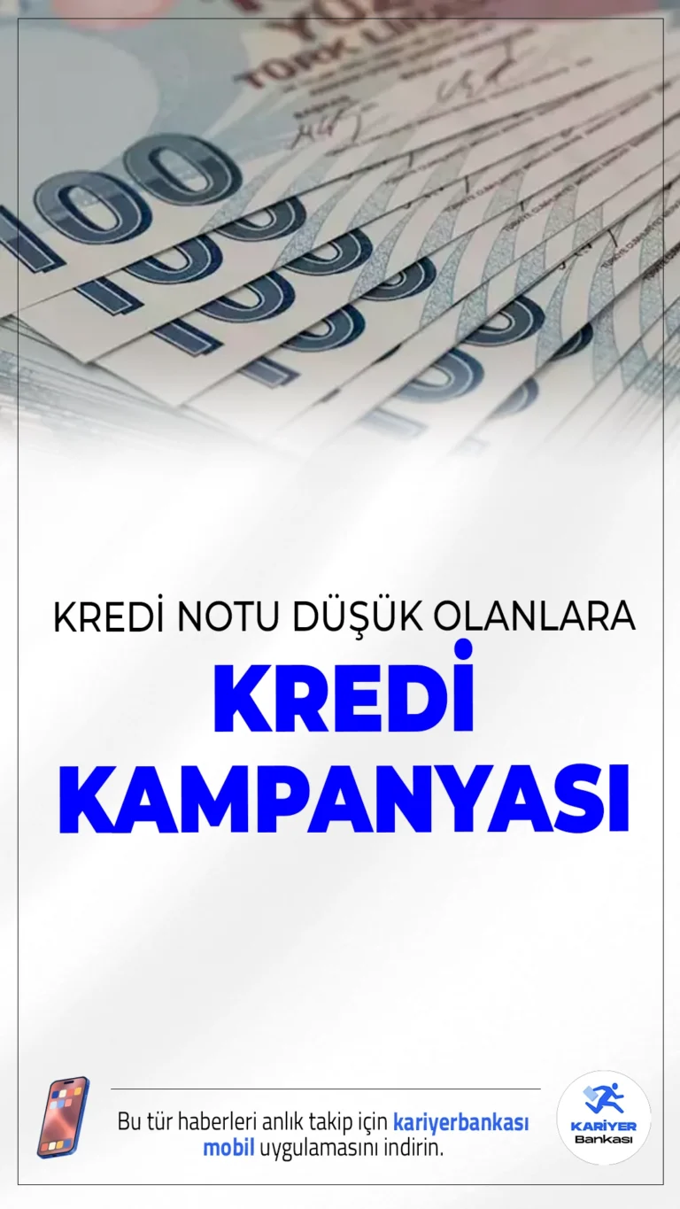 Kredi Notu Düşük Olanlara Yüksek Faizli Kredi Verilecek.Kredi notu düşük vatandaşlara özel hazırlanan borç kapatma kredisi kampanyası kapsamında başvurular başladı. Yüksek faiz oranları ile dikkat çeken kampanya, Garanti BBVA tarafından duyuruldu.