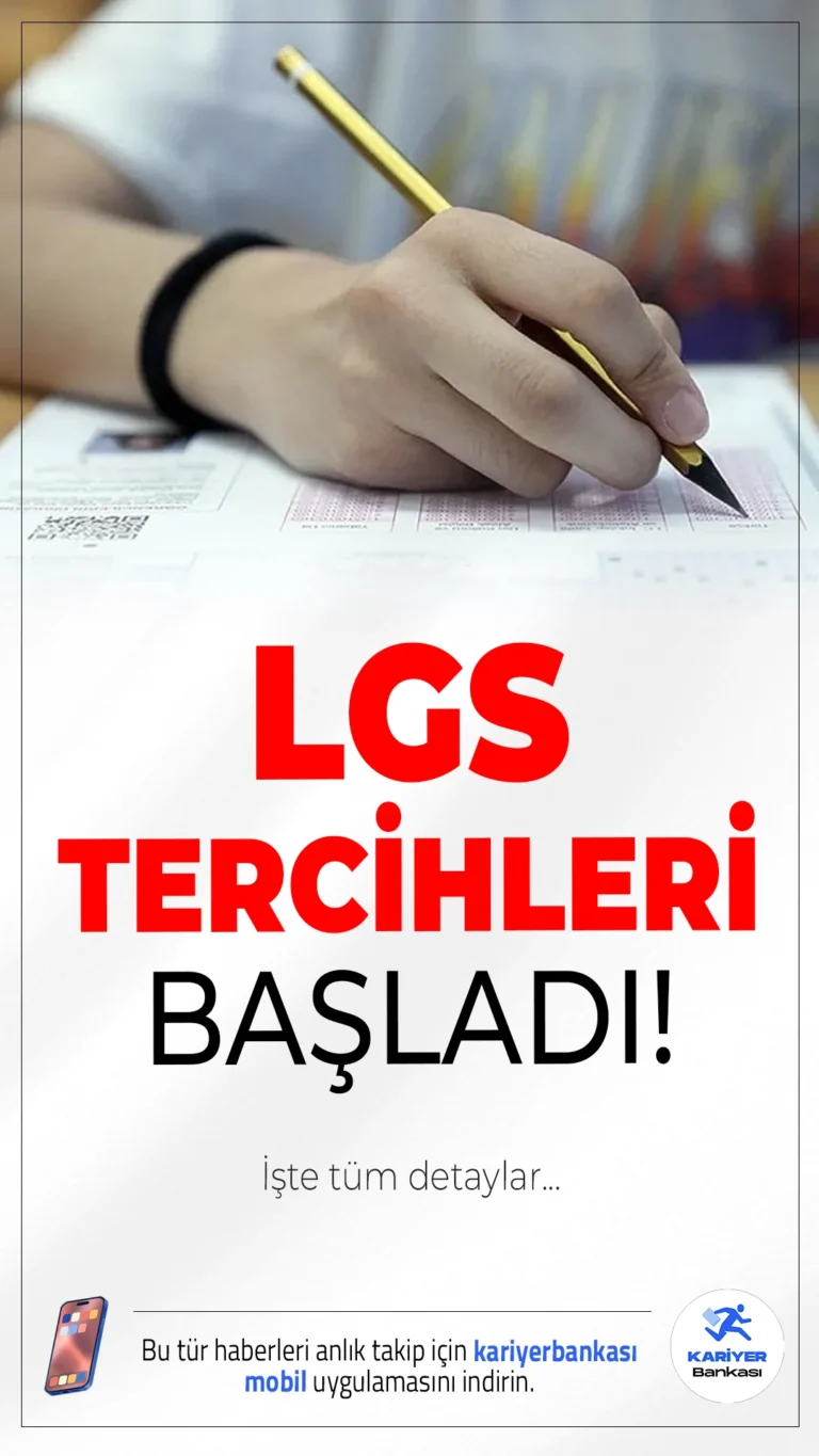LGS Tercih Süreci Başladı: Öğrenciler 20 Okula Kadar Tercih Yapabilecek.LGS tercih süreci 14 Temmuz itibarıyla başladı. Öğrenciler 24 Temmuz’a kadar en fazla 20 okul tercih edebilecek.