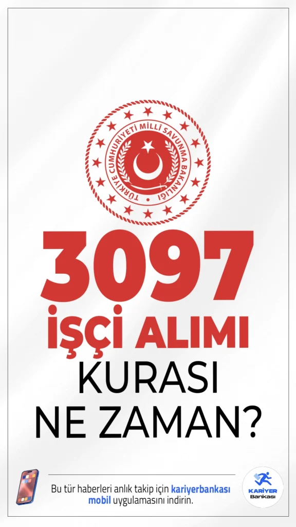 MSB 3097 İşçi Alımı Kura Tarihi Ne Zaman? İşte Detaylar...Milli Savunma Bakanlığı’nın (MSB) 3097 kadrolu işçi alımı için başvuru süreci sona erdi. Şimdi gözler kura çekiminde. MSB işçi alımı kura tarihi ve diğer tüm detaylar bu haberimizde.