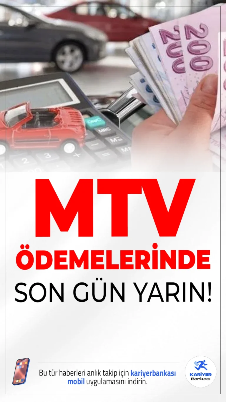 MTV Ödemelerinde Son Gün 31 Temmuz!Taşıt sahiplerini ve vergi mükelleflerini ilgilendiren MTV ve Gelir Vergisi ikinci taksit ödemelerinde son gün yarın. Ödemesini yapmayanlar için faiz ve e-haciz riski bulunuyor.