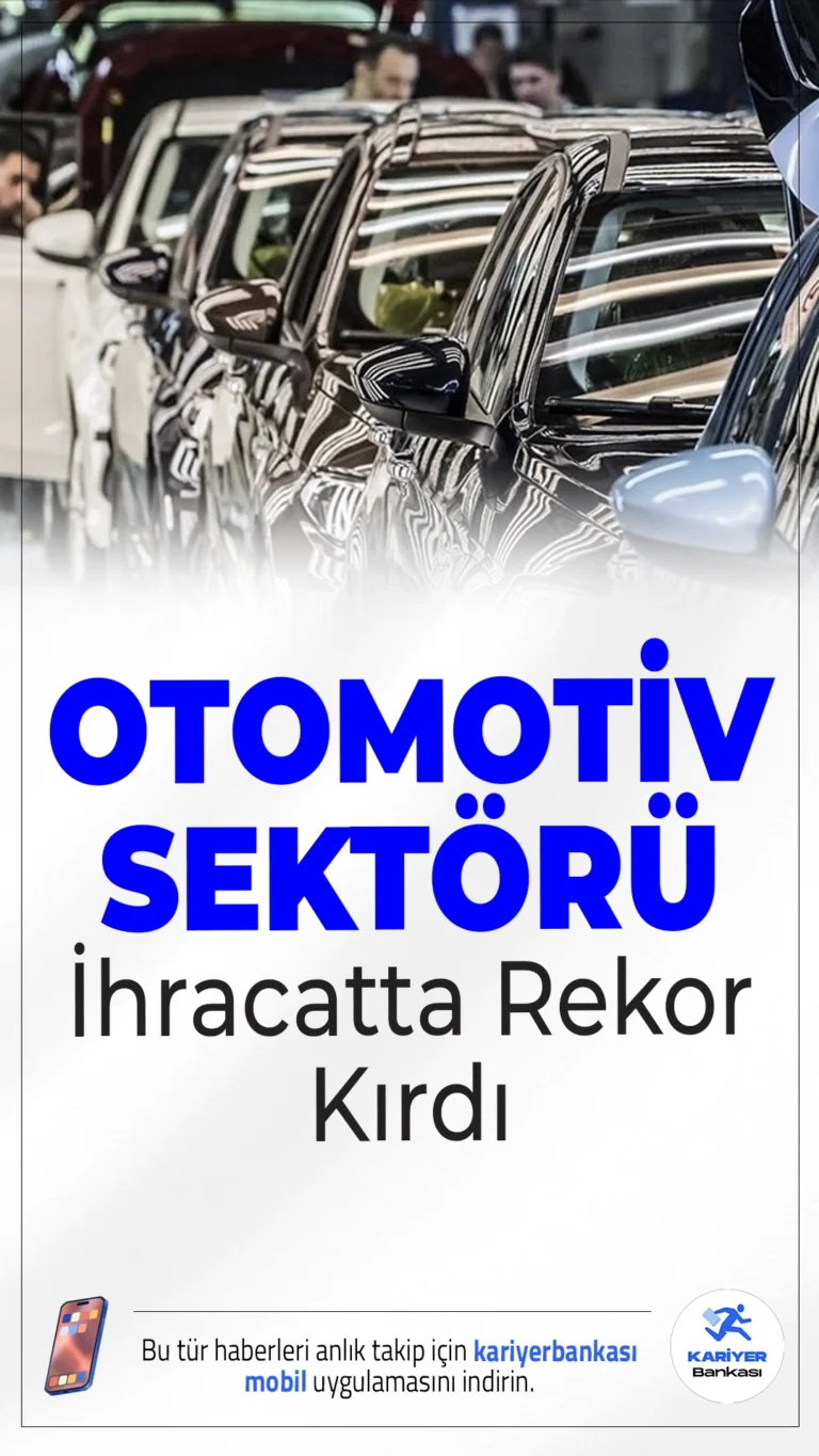 Otomotiv Sektörü İhracatta Rekor Kırdı: İlk Yarıda 20 Milyar Dolara Yaklaştı.2025'in ilk 6 ayında Türkiye otomotiv sektörü, yaklaşık 20 milyar dolarlık ihracatla tüm zamanların en yüksek ocak-haziran dönemini yaşadı.