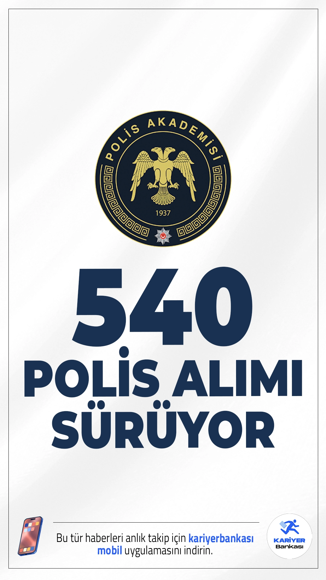 Polis Akademisi 540 Polis Alımı Sürüyor.İçişleri Bakanlığı Emniyet Genel Müdürlüğü Polis Akademisi Başkanlığ öğrenci alımı için başvurular devam ediyor. Bu kapsamda alınacak öğrenciler İç Güvenlik Fakültesi'nde eğitim alarak Komiser Yardımcısı olarak atanacak. Adaylar, Yükseköğretim Kurumları Sınavı (YKS) AYT puanı ile başvuru yapabilecek. İşte şartlar..