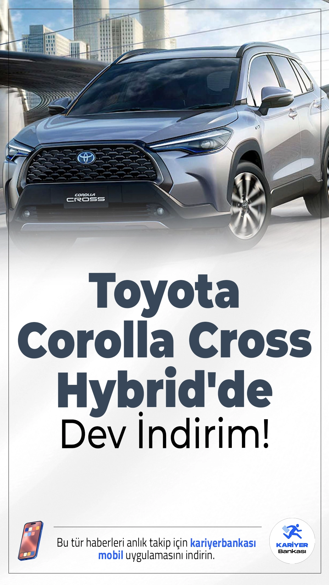 Toyota Corolla Cross Hybrid'de 550 Bin TL'ye Varan Dev İndirim!Toyota, SUV segmentindeki popüler modeli Corolla Cross Hybrid için lansmana özel dev bir indirim kampanyası başlattı. İndirimle birlikte fiyatlar dikkat çekici seviyelere geriledi.
