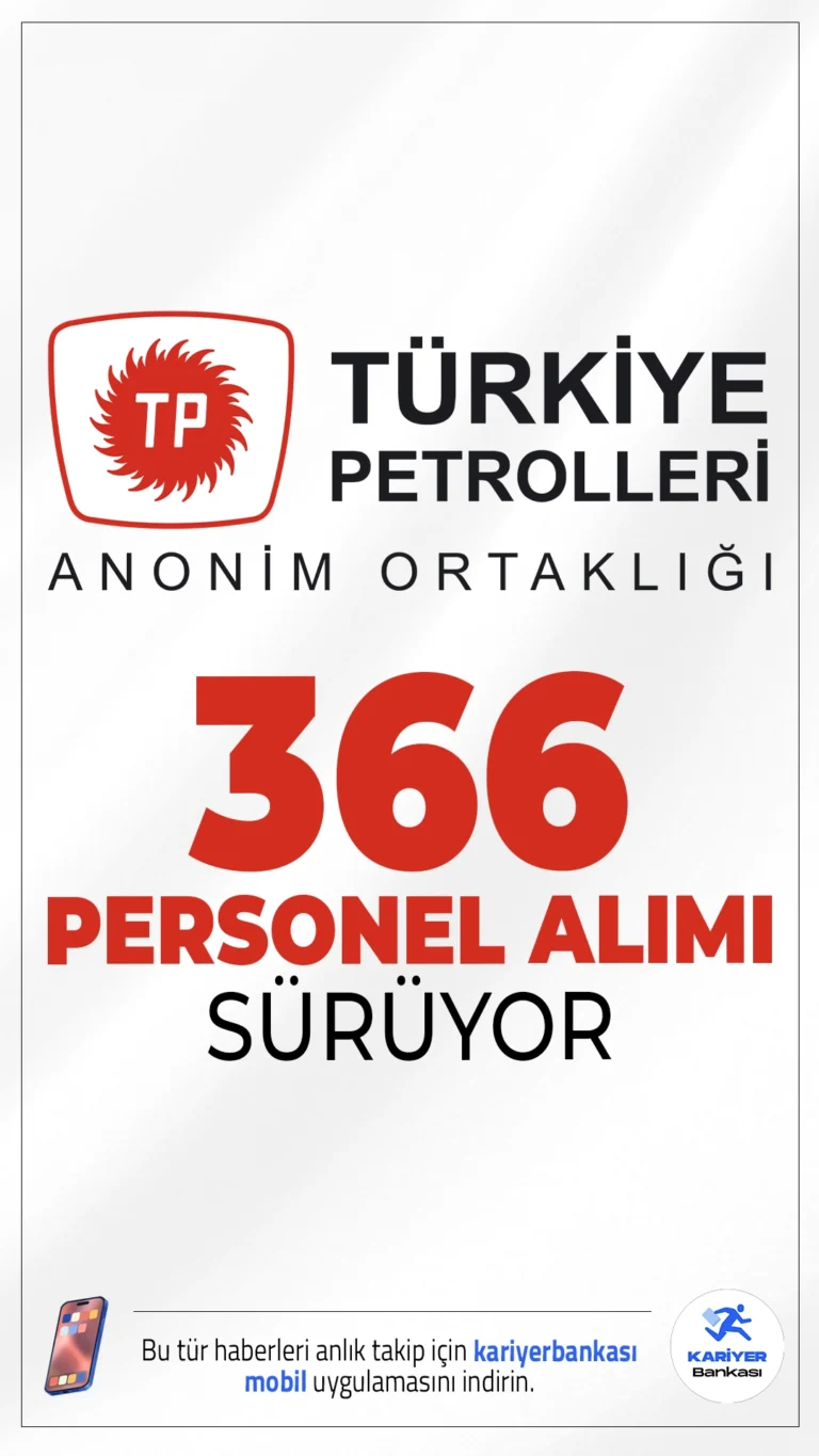 TPAO 366 Personel Alımı Başvurusu Sürüyor.Türkiye Petrolleri Anonim Ortaklığı (TPAO) personel alımı için başvuru işlemleri İŞKUR sayfası üzerinden devam ediyor. İlgili alım duyurusuna göre TPAO'ya Batman, Ankara, Şırnak, İstanbul ve ülke genelinde olmak üzere toplam 366 personel alımı yapılacak.Başvuru yapacak adayların genel şartların yanı sıra, özel şartları da sağlaması gerekmektedir. İşte başvuru şartları ve diğer tüm detaylar...