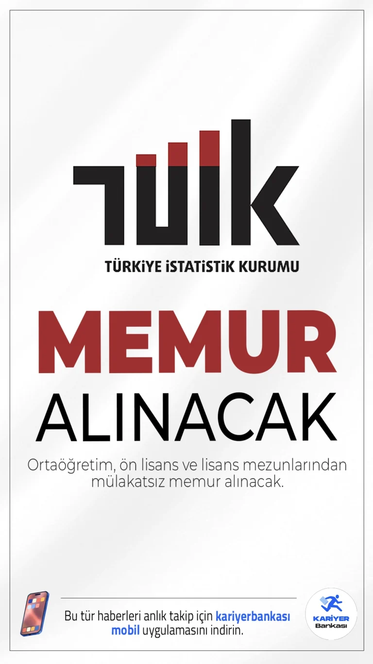 Türkiye İstatistik Kurumu Başkanlığı (TÜİK) KPSS 2025/1 ile Memur Alımı Yapacak.ÖSYM sayfasından yayımlanan KPSS 2025/1 tercih kılavuzu ile Türkiye İstatistik Kurumu Başkanlığına, ortaöğretim, ön lisans ve lisans mezunlarından olmak üzere mülakatsız memur alımı yapılacak. Tercih yapacak adayların belirtilen şartları, nitelik kodları ve özel koşulları dikkatle incelemesi gerekmektedir.