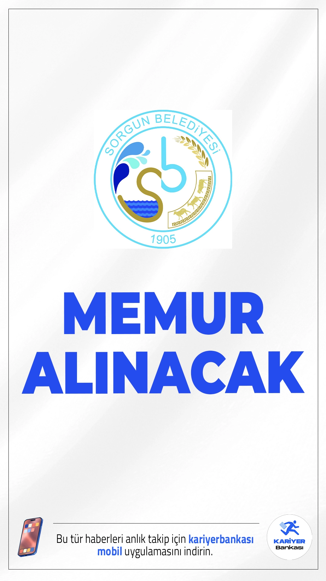Sorgun Belediyesi 5 Memur Alımı Yapacak.Yozgat Sorgun Belediyesi, kamu hizmetlerinin etkin yürütülmesi amacıyla 5 zabıta memuru alımı gerçekleştirecek. Alımlar, 657 sayılı Devlet Memurları Kanunu kapsamında açıktan atama usulüyle yapılacak.