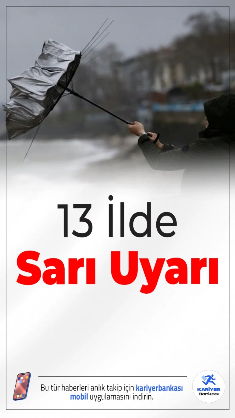 13 İlde Sarı Uyarı: Fırtına Geceye Kadar Sürecek.Marmara ve Kuzey Ege’de etkili olan kuvvetli rüzgar ve fırtına nedeniyle 13 il için Meteoroloji'den sarı kodlu uyarı geldi.