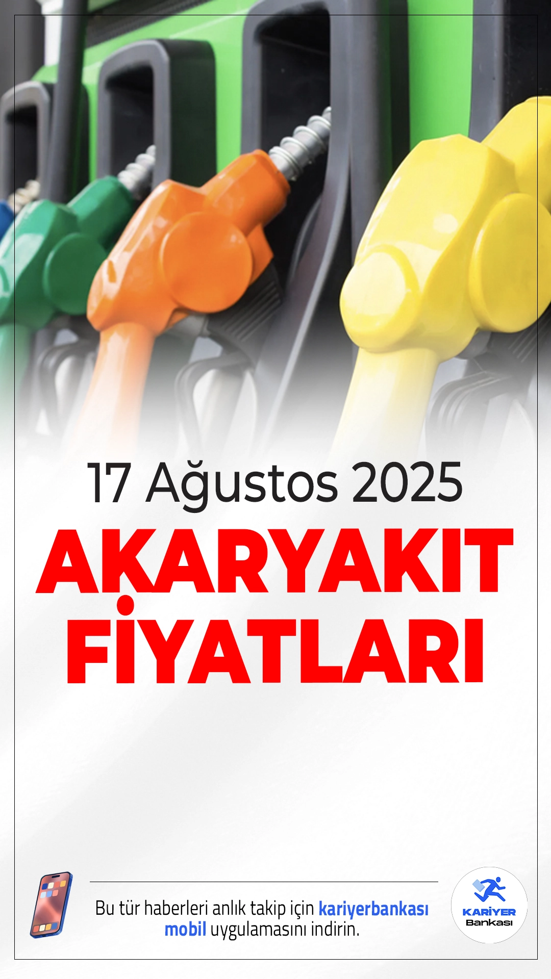 Akaryakıt Fiyatlarında 17 Ağustos 2025 Güncellemesi: Benzin, Motorin ve LPG Ne Kadar Oldu?Brent petrol fiyatı ve döviz kurundaki değişimle birlikte akaryakıt fiyatları bir kez daha güncellendi. İşte 17 Ağustos 2025 itibarıyla büyük şehirlerde geçerli benzin, motorin ve LPG fiyatları…