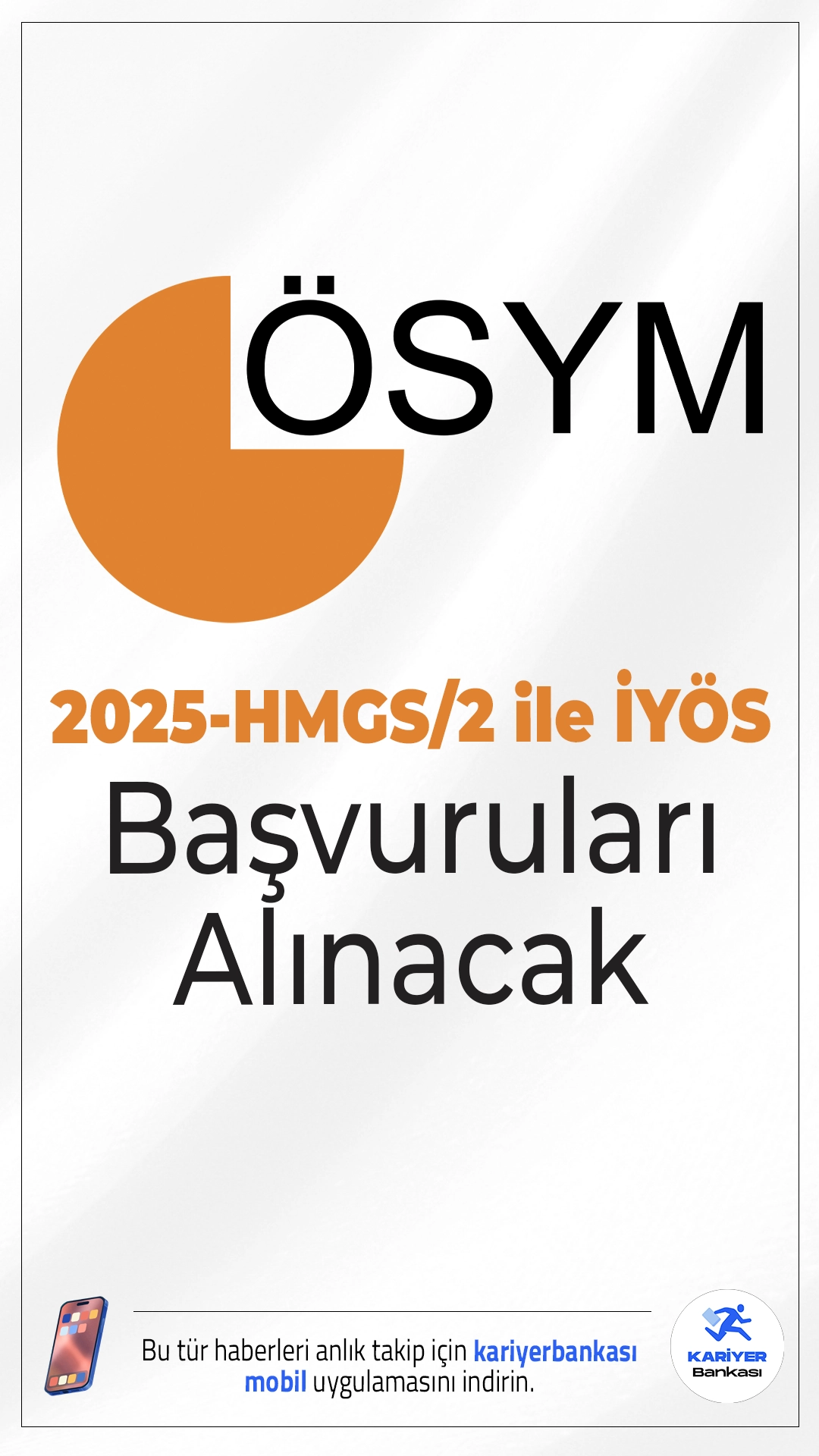 2025-HMGS/2 ile İYÖS Başvuruları Alınacak. ÖSYM sayfasından yayımlanan duyuruya göre, 28 Eylül 2025 tarihinde uygulanacak olan 2025 Hukuk Mesleklerine Giriş Sınavı (2025-HMGS/2) ile İdari Yargı Ön Sınavı (2025-İYÖS) başvuruları 13-20 Ağustos 2025 tarihleri arasında alınacak.
