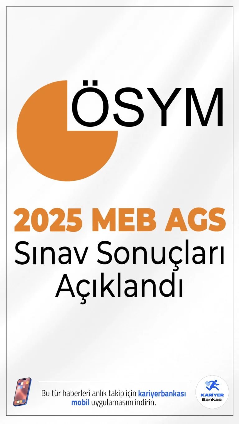 2025 MEB AGS Sınav Sonuçları Açıklandı . ÖSYM sayfasından yayımlanan duyuruda, 13 Temmuz 2025 tarihinde uygulanan 2025 Millî Eğitim Bakanlığı Akademi Giriş Sınavı’nın (2025-MEB-AGS), 2025 Akademi Giriş Sınavı (2025-AGS) ile 2025 Öğretmenlik Alan Bilgisi Testi (2025-ÖABT) oturumlarının değerlendirme işlemlerinin tamamlandığı aktarıldı.