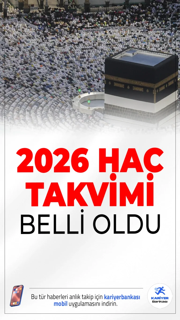2026 Hac Takvimi Belli Oldu.2026 yılında hac ibadetini yerine getirmek isteyen vatandaşlar için başvuru süreci netleşti. Ön kayıtlar 11 Ağustos’ta başlayacak ve 5 Eylül 2025’e kadar devam edecek. İlk kez kayıt yaptıracaklar 950 TL ön kayıt ücreti yatıracak.