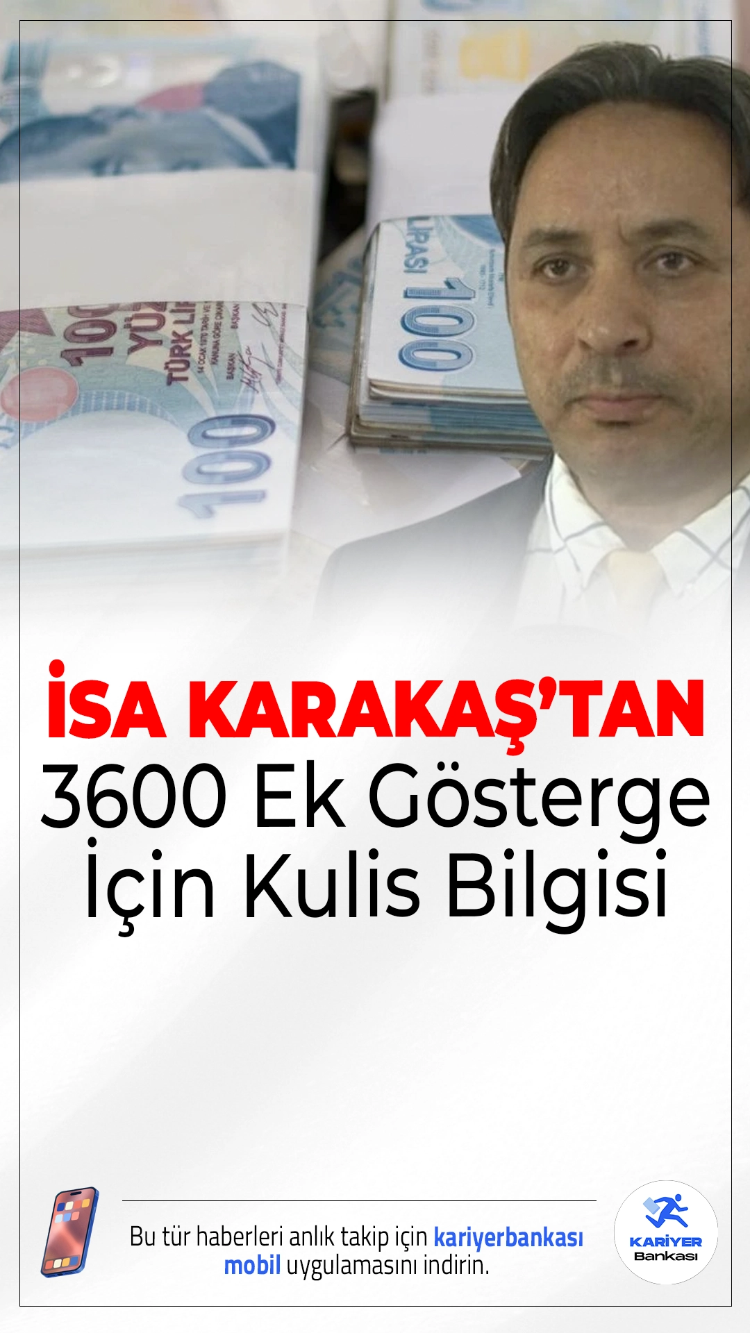İsa Karakaş’tan 3600 Ek Gösterge İçin Kritik Tarih Açıklaması.Memur maaşları ve emekli ikramiyelerini artıracak 3600 ek gösterge düzenlemesi için yeni tarih belli oldu.