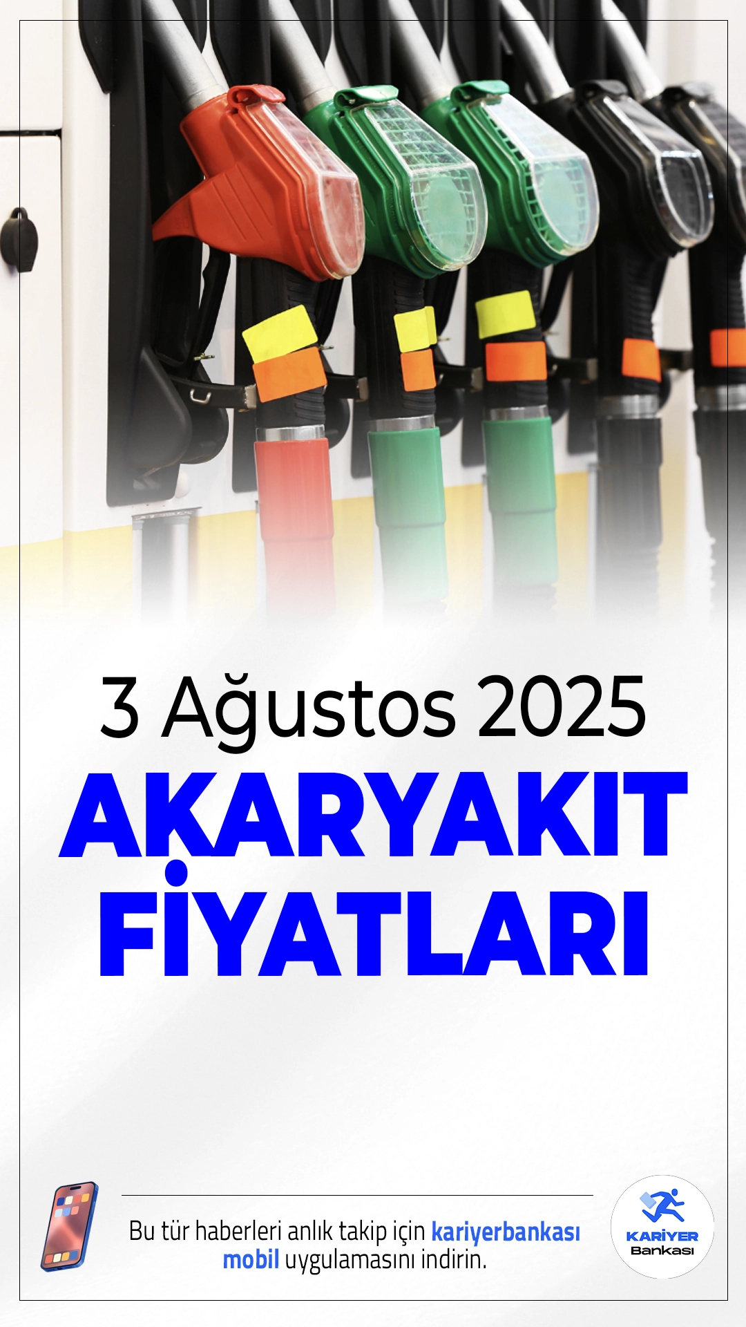 3 Ağustos 2025 Akaryakıt Fiyatları: Benzin, Motorin ve LPG’de Zam Var mı?Brent petrol fiyatları ve döviz kurlarındaki dalgalanmalar akaryakıt fiyatlarını etkilerken, 3 Ağustos 2025 itibarıyla fiyatlar sabit kaldı. İşte İstanbul, Ankara ve İzmir’de güncel rakamlar…