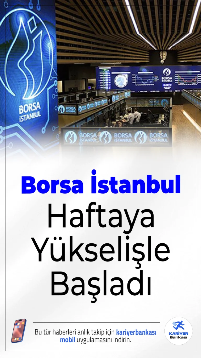 Borsa İstanbul Haftaya Yükselişle Başladı.Borsa İstanbul’da haftanın ilk işlem günü pozitif başladı. BIST 100 endeksi, yüzde 0,56’lık yükselişle 10.807,25 puana çıkarak yeni haftaya güçlü giriş yaptı.