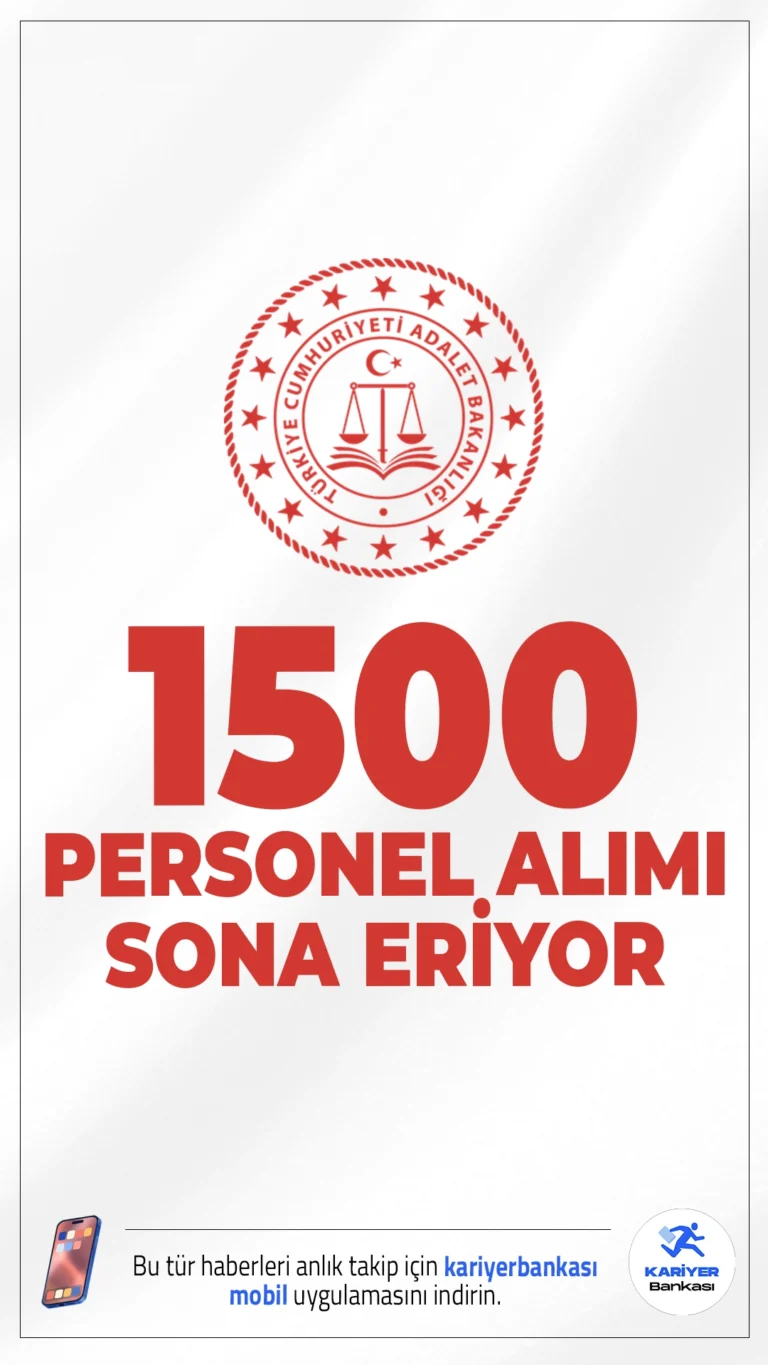 Adalet Bakanlığı 1500 Personel Alımında Sona Gelindi.Adalet Bakanlığı Personel Genel Müdürlüğü 1500 zabıt katibi alımı başvuruları bugün(15 Ağustos) sona eriyor.Resmi Gazete'de yayımlanan duyuruya göre, Adalet Bakanlığı'na en az lise mezunlarından zabit katibi alımı yapılacak. Alımlar adli ve idari yargı mercilerinde istihdam edilmek üzere gerçekleştirilecek.İşte şartlar ve başvuru bilgileri..