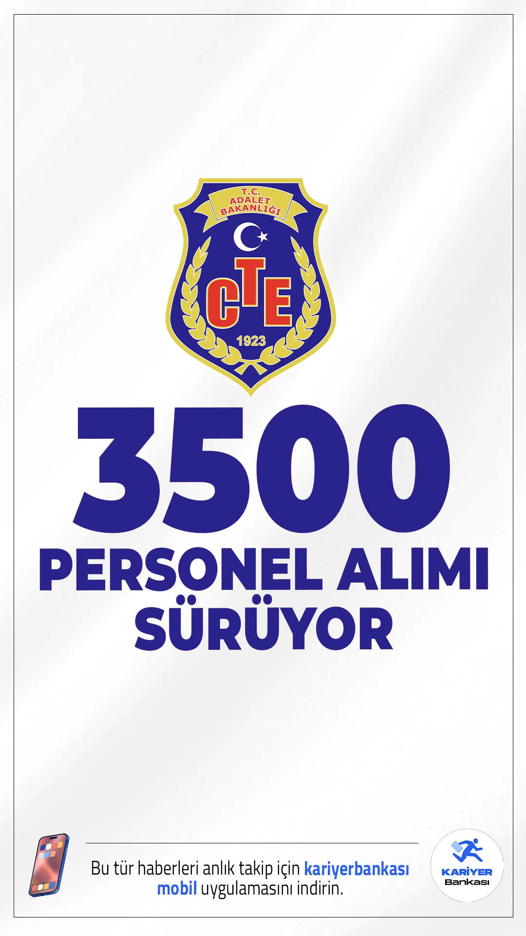 CTE 3500 Personel Alımı Başvuruları Sürüyor.Adalet Bakanlığı Ceza ve Tevkifevleri Genel Müdürlüğü sözleşmeli personel alımı için başvurular sürüyor. Resmi Gazete'de yayımlanan duyuruda CTE'ye infaz ve koruma memuru, şoför, hasta bakıcı, aşçı, hizmetli, hemşire, teknisyen ve kaloriferci ünvanlarında olmak üzere toplam 3500 sözleşmeli personel alımı yapılacağı aktarıldı.