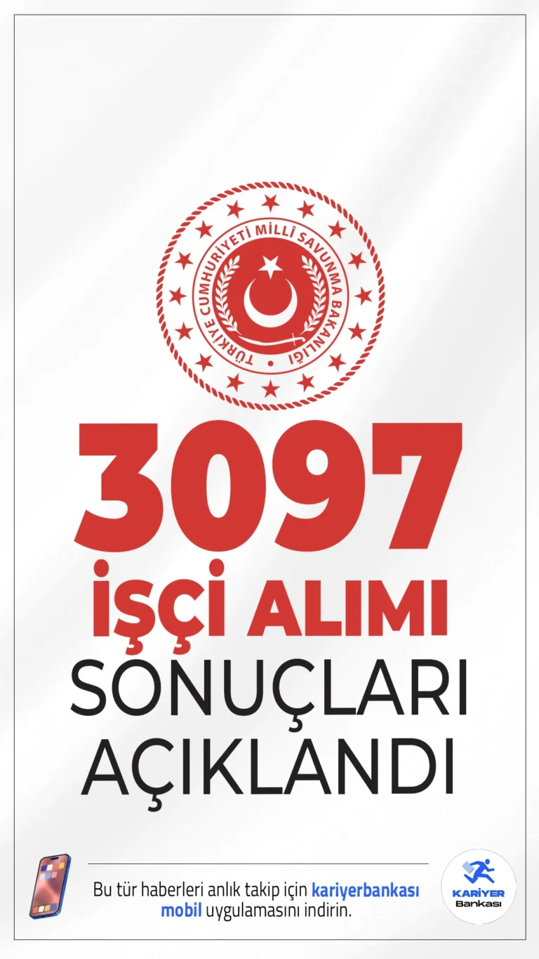 MSB 3097 İşçi Alımı Kura Sonuçları Açıklandı.Milli Savunma Bakanlığı’nın 3097 işçi alımı için yaptığı kura çekimi tamamlandı; sonuçlar erişime açıldı.