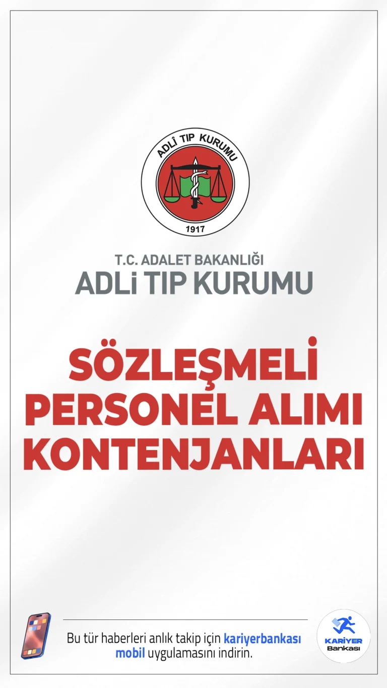 Adli Tıp Kurumu (ATK) 155 Personel Alımı Kontenjanları.Adli Tıp Kurumu (ATK) personel alımı başvuruları sürüyor. İlgili alım duyurusunda, ATK'ya birçok farklı ünvanda personel alımı yapılacağı aktarıldı. Başvuru yapacak adayların belirtilen genel ve özel şartları sağlaması gerekmektedir.Başvuru şartları ve diğer tüm detaylar bu haberimizde.